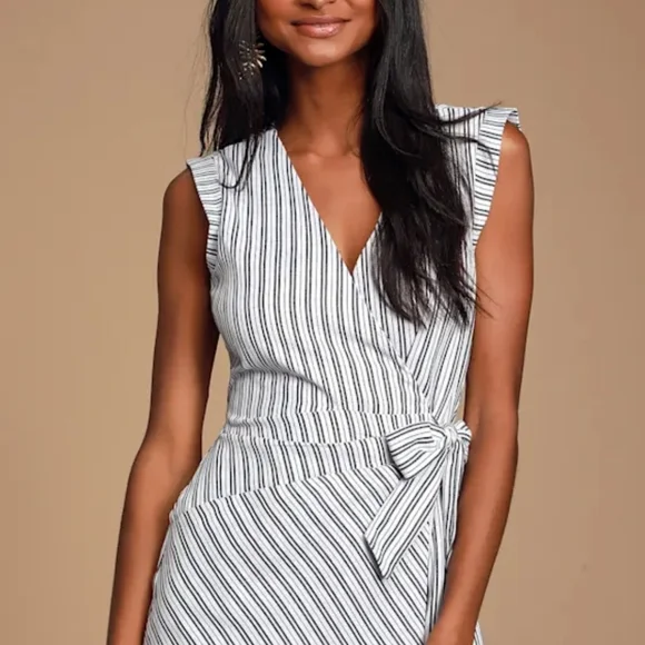 Lulu's Black and White Striped Dress - Picture 2 of 7